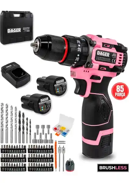 Dager NOVA 16.8V Kömürsüz Darbeli Şarjlı Matkap Seti Güçlü Performans ve Çok Yönlülük