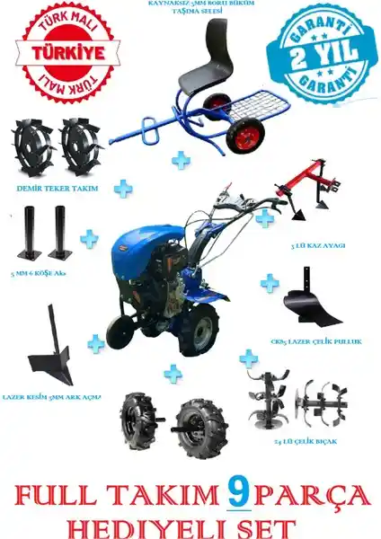 Dalaz Alaz Turbo 930-D Pro Dizel Çapa Makinası Güç ve Dayanıklılığıyla Tarımda Yüksek Verimlilik