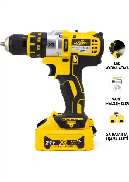 Dawreek 10 mm DWD5P Çelik Mandren Vidalama: Güçlü ve Çok Yönlü Şarjlı Matkap Özellikleri