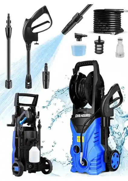 Dragro Alman Pro Yüksek Basınçlı Yıkama Makinesi 180 Bar Güçlü Temizlik ve Dayanıklılık
