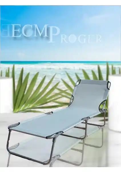 Ecm Proger Sırt Ayarlı Katlanabilir Şezlong Bahçe ve Plaj Kullanımı İçin