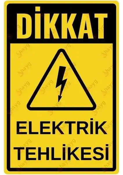 Elektrik Tehlikesi Uyarı Levhası - Dayanıklı ve Görünürlüğü Yüksek Güvenlik Simgesi
