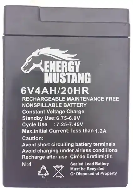 Energy Mustang 6V 4AH Terazi Aküsü: Güç ve Güvenilirlik için ideal enerji çözümü