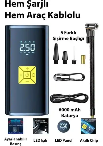 Enraco ST-9620B Dijital LED Taşınabilir Şarjlı Hava Pompası Özellikleri ve Kullanım Alanları