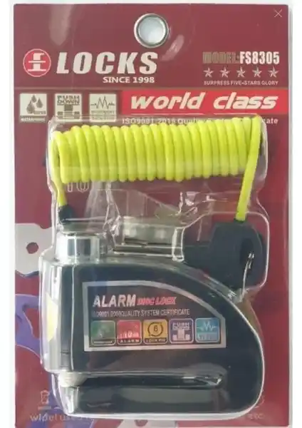 Espada World Class Locks 110 Db Siyah Alarmlı Disk Kilidi Güvenlik Çözümü