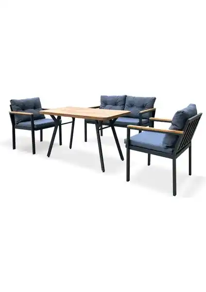 Evvon Metal 2+1+1 Masa Takımı: Modern ve Dayanıklı Bahçe ve Mutfak Mobilyası