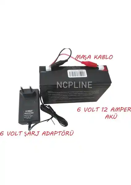 Eyepc 6V 12A Akü Maşalı Kıskaç Kablo ve Adaptör ile Çocuk Oyuncak Arabalarına Güç Sağlama