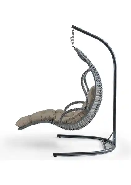 Eymense Elit Demonte Ayak Uzatmalı Rattan Salıncak Bahçe ve Dış Mekan Kullanımı İçin