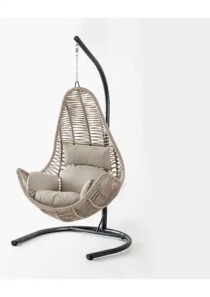 Eymense Zen İp Salıncak Krem Krem Oturum Bahçe ve Teras İçin Modern Dayanıklı Tasarım