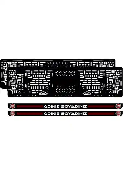 Fiat uyumlu kişiye özel araç plakalık siyah tasarım, dayanıklı ve estetik araç aksesuarı