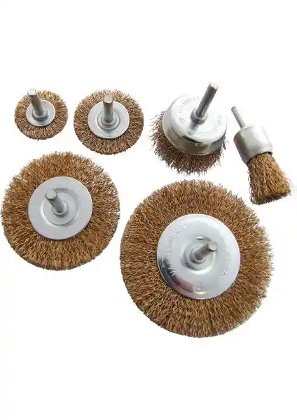 Gfb 6 Parça Pimli Tel Fırça Seti ile Metal Yüzeylerde Etkili Temizlik ve Bakım