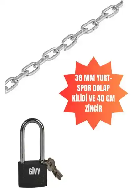 Givy 38 mm Gri Uzun Asma Yurt Kilidi Güvenlik ve Dayanıklılık Sunar