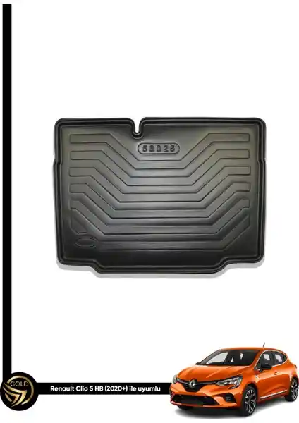 Gold Renault Clio 5 3D Bagaj Havuzu: Aracınıza Özel Koruma ve Düzen Sağlar