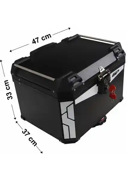 GP Kompozit 57L Alüminyum Motosiklet Çantası Dayanıklı ve Geniş Depolama Çözümü