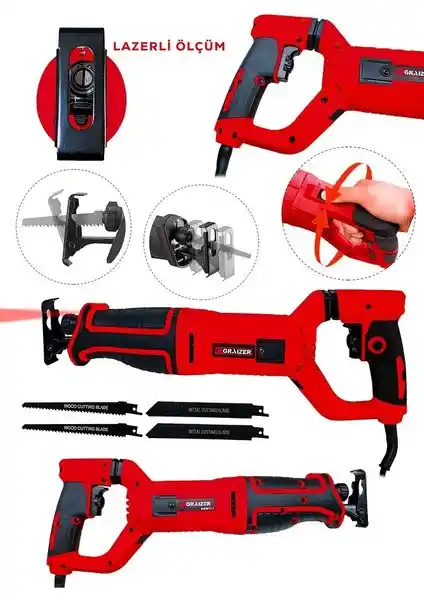 Graizer 1000W 6 Kademe Devir Ayarlı Kemik Kesme Testere Profesyonel ve Hobi Kullanımı İçin