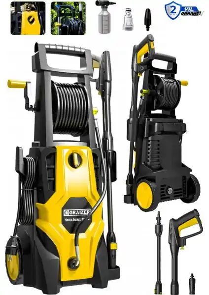 Graizer Alman 180 Bar Daflong Series Yüksek Basınçlı Bahçe ve Araç Temizleme Makinesi