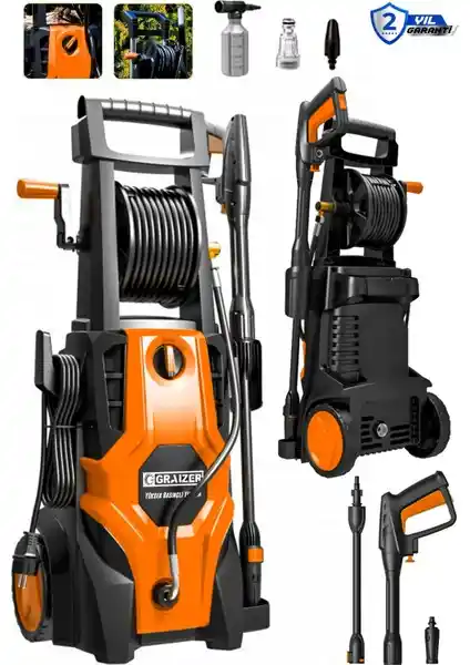 Graizer Alman 180 Bar Daflong Serisi Bahçe ve Oto Yıkama Makinesi Özellikleri ve Kullanım Alanları
