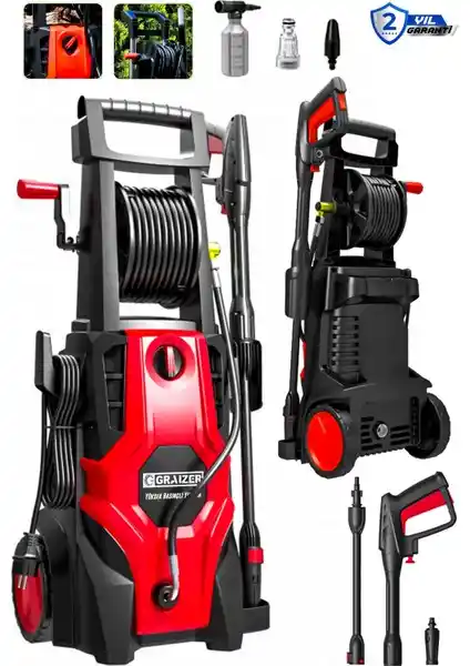 Graizer Alman 180 Bar Daflong Serisi Yüksek Basınçlı Bahçe ve Araç Temizleme Makinesi