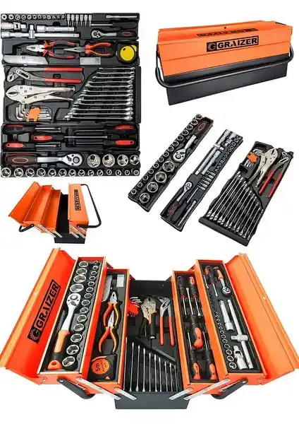 Graizer Profesyonel 81 Parça Takım Çantası Otomotiv ve Endüstriyel Kullanım İçin
