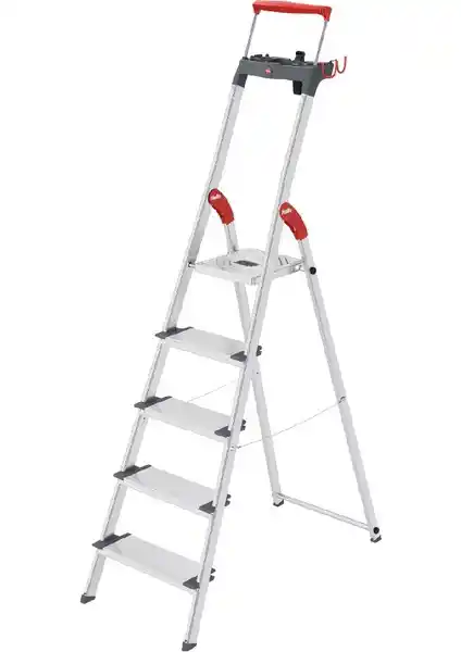 Hailo L84 Comfortlıne 5 Basamaklı Güvenli ve Dayanıklı Merdiven İdeal Çalışma Aracı