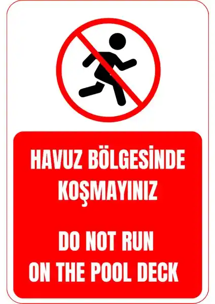 Havuz Güvenliği İçin Dayanıklı Uyarı Levhası Jas Reklam 35x50 cm Dekota Malzeme