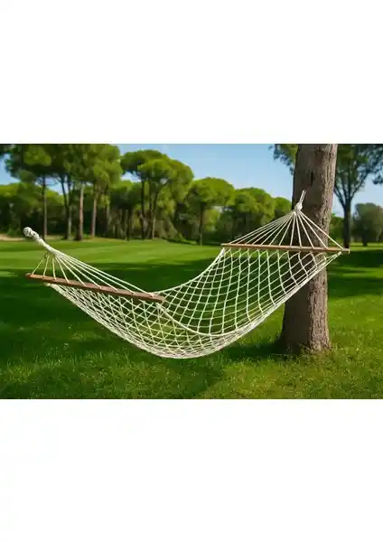 Hawai Hamak Pamuklu Örgülü Çift Kişilik Dış Mekan Kullanımı İçin Uygun Tasarım