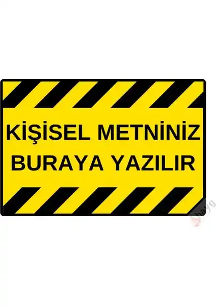 Hayg Equipment Kişiselleştirilebilir Sarı Alüminyum Tabela - Dayanıklı ve Estetik Güvenlik Levhası