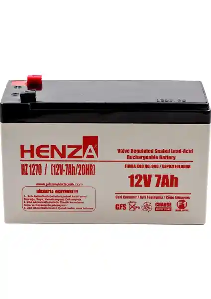 Henza HZ1270 12V 7.0Ah Bakımsız Kuru Akü: Uzun Ömürlü ve Güvenilir Enerji Kaynağı