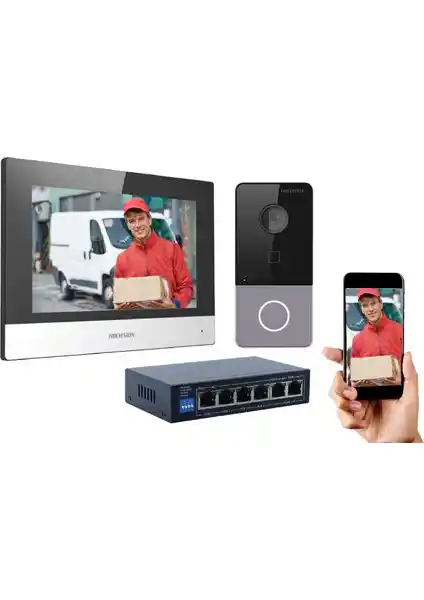 Hikvision Villa Tipi IP Görüntülü Diafon Kapı Telefon Seti Güvenlik ve İletişim Çözümü