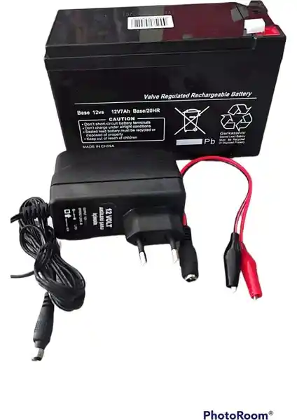 HLL Teknoloji 12V 7A Akü ve Akü Şarj Aleti Seti Pilsan Akülü Oyuncaklar İçin