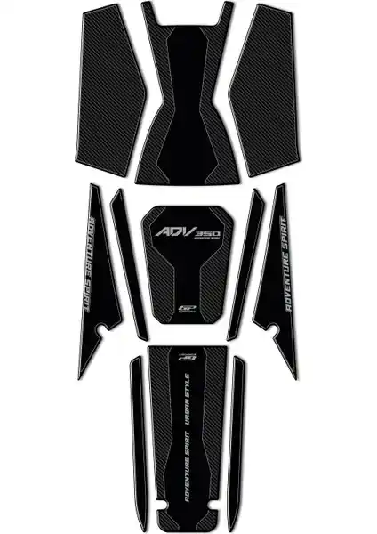 Honda ADV 350 2023-2025 Uyumlu Karbon Görünümlü Tank Pad Seti Güçlü Koruma ve Estetik İçin