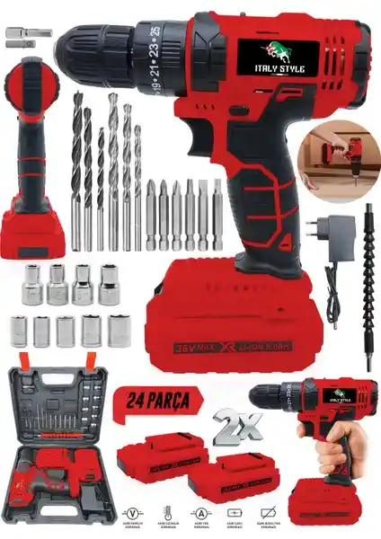 İtaly Style 36V Çift Akülü Darbeli Matkap: Güç ve Dayanıklılık Sunan Çok Yönlü El Aleti