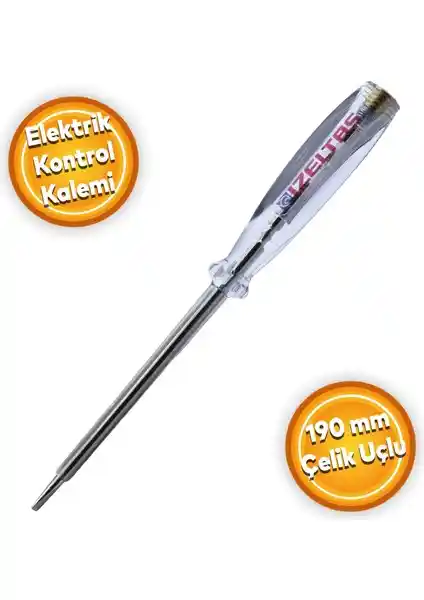 İzeltaş 190 mm Düz Elektrik Kontrol Kalemi: Güç ve Güvenlik Bir Arada