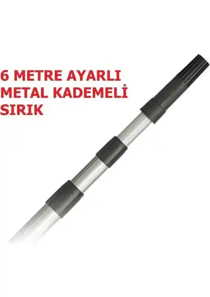 İzmir Fırça Teleskopik Metal Sap 6 Metre Uzunlukta Ayarlanabilir Sırık
