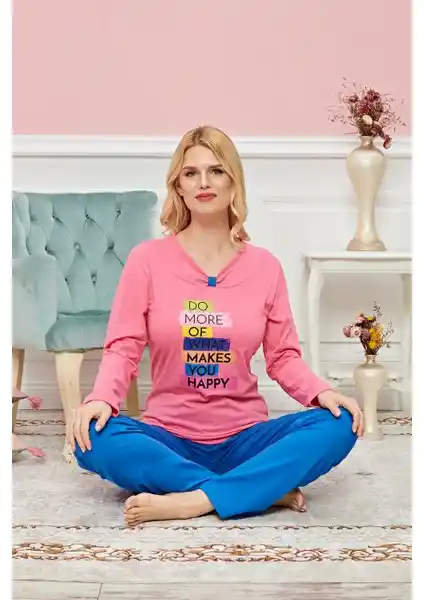 Kapsül AVM Bayan Uzun Kollu Pijama Takımı Model No 7598: Rahatlık ve Şıklığın Birleşimi