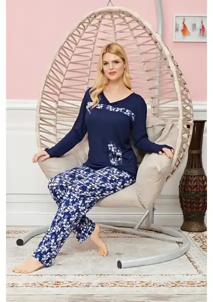 Kapsül AVM Bayan Uzun Kollu Pijama Takımı Model No 7612 - Şık ve Rahat Ev Giyim Seçeneği