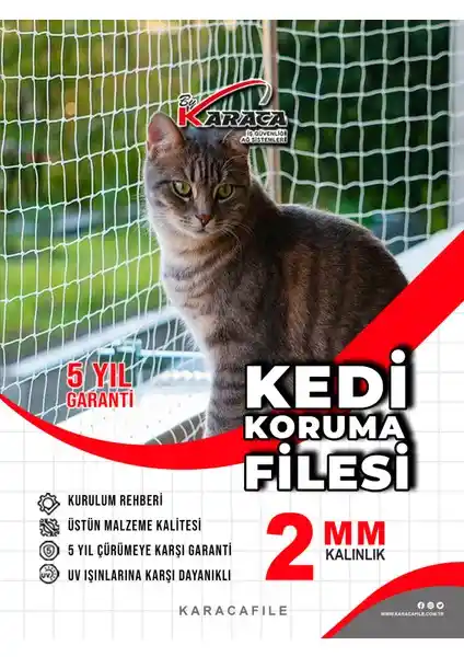 Karaca File Kedi Balkon Güvenlik Filesi: Güvenli ve Estetik Balkon Koruma Çözümü