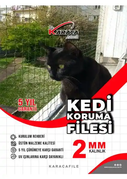 Karaca Kedi Balkon Güvenlik Filesi: Dayanıklı ve Estetik Çözüm