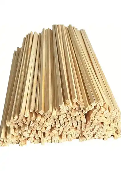 Kavak Çıta 1 cm x 1 m, Dayanıklı ve Çok Yönlü İnşaat Malzemesi (10 Adet)