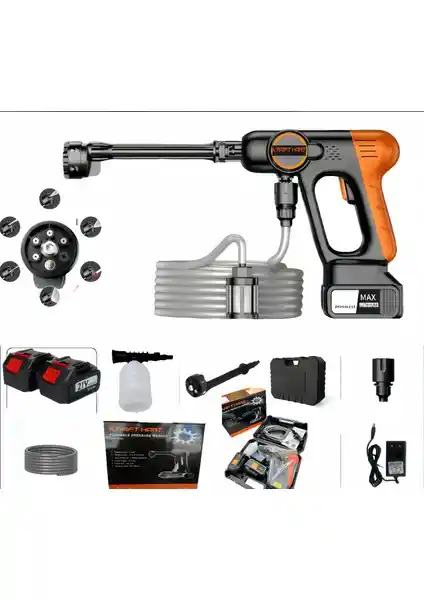 Kraft Hart Çift Akülü Yüksek Basınçlı Temizlik Makinesi ile Profesyonel ve Ev Temizliği