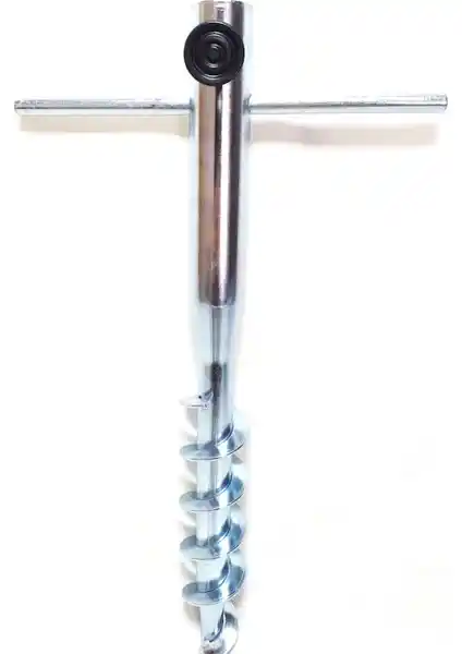 Leva House Burgulu Metal Sıkma Aparatlı Plaj Şemsiye Kazığı Dayanıklı ve Pratik Kullanım İçin