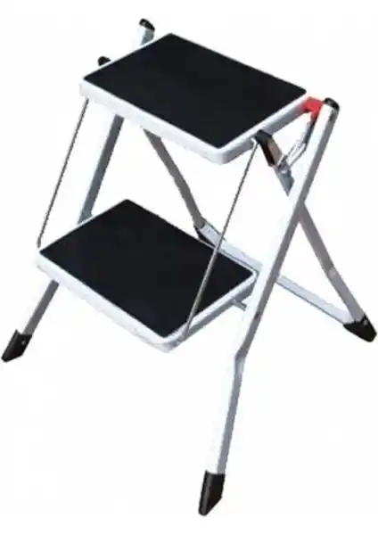 Mac Allister 2 Basamaklı Metal Katlanabilir Merdiven Güvenli ve Pratik Kullanım İçin Uygun