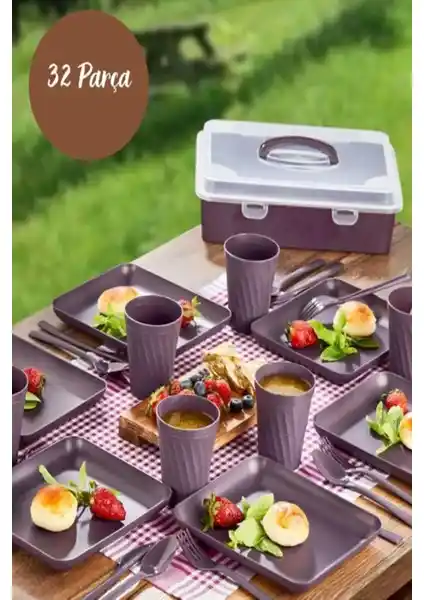 MasterCar 32 Parça Mürdüm Piknik Seti Kalite ve Şıklığın Buluşması