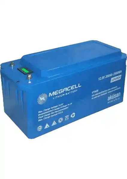 Megacell 12.8V 200AH LiFePO4 Akü: Yüksek Performanslı ve Güvenilir Enerji Kaynağı