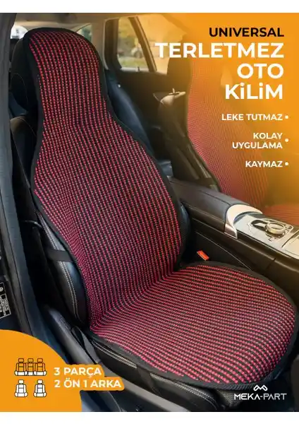 Meka Part Kırmızı Çizgili Koltuk Kılıfı: Kolay Montaj ve Yüksek Konfor Sağlar