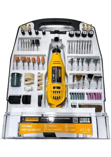 Meşem 234 Parça Mini Taşlama Seti: Çok Yönlü ve Profesyonel Kullanım İçin Tasarlanmış