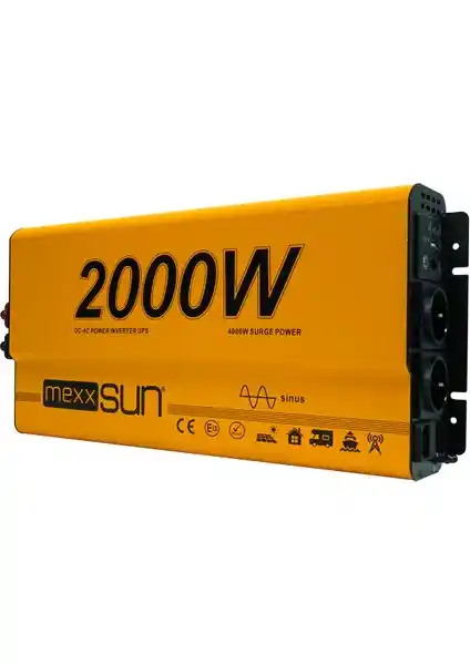 Mexxsun 12V 2000W Tam Sinüs Inverter Güç ve Güvenilirlik Sağlayan Enerji Çözümü