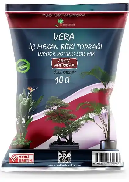 MF Vera İç Mekan Bitki Toprağı 10 Litre Yüksek Kaliteli ve Doğal İçeriklerle