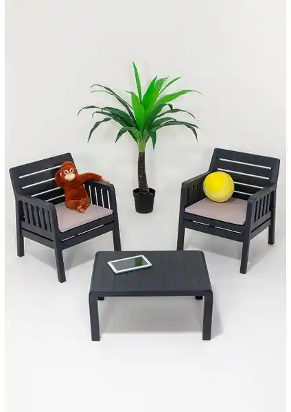 Mobetto Lara 1+1+S Bahçe Takımı: Estetik ve Dayanıklı Dış Mekan Oturma Seti
