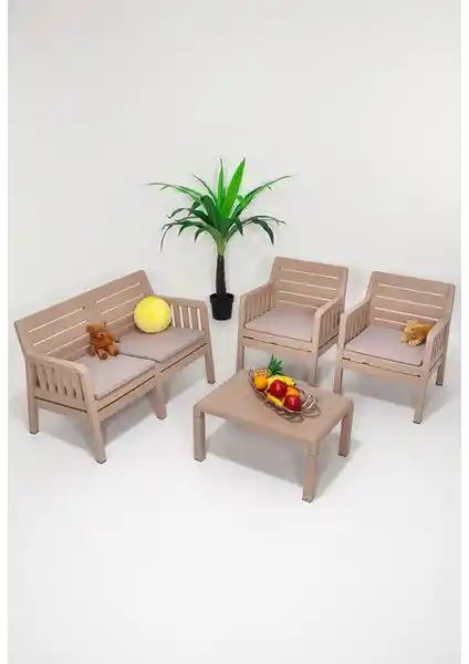 Mobetto ModaLife Lara 2+1+1+S Bahçe Takımı Dayanıklı ve Şık Dış Mekan Mobilyası